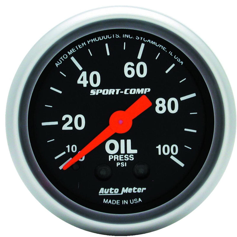 Autometer 3321 Sport-Comp Mechanical Oil Pressure Gauge