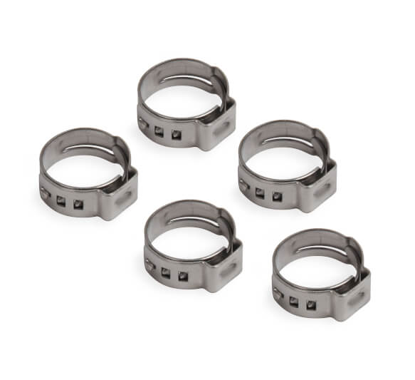 Earl's 750010ERL Vapor Guard Hose Clamps, for 3/8" Hose - Crimp Style