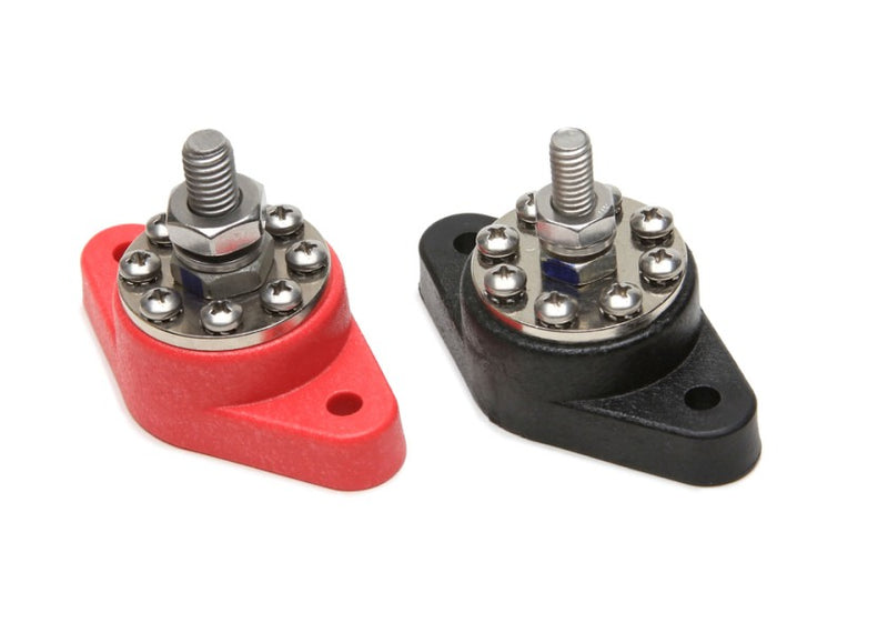 Painless Wiring 80116 8-Point Distribution Blocks (Red/Blk)