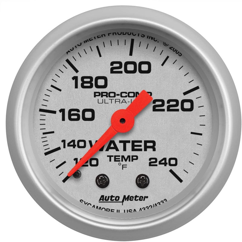 Autometer 4332 Ultra-Lite Mechanical Water Temperature Gauge