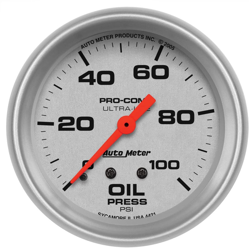 Autometer 4421 Ultra-Lite Mechanical Oil Pressure Gauge