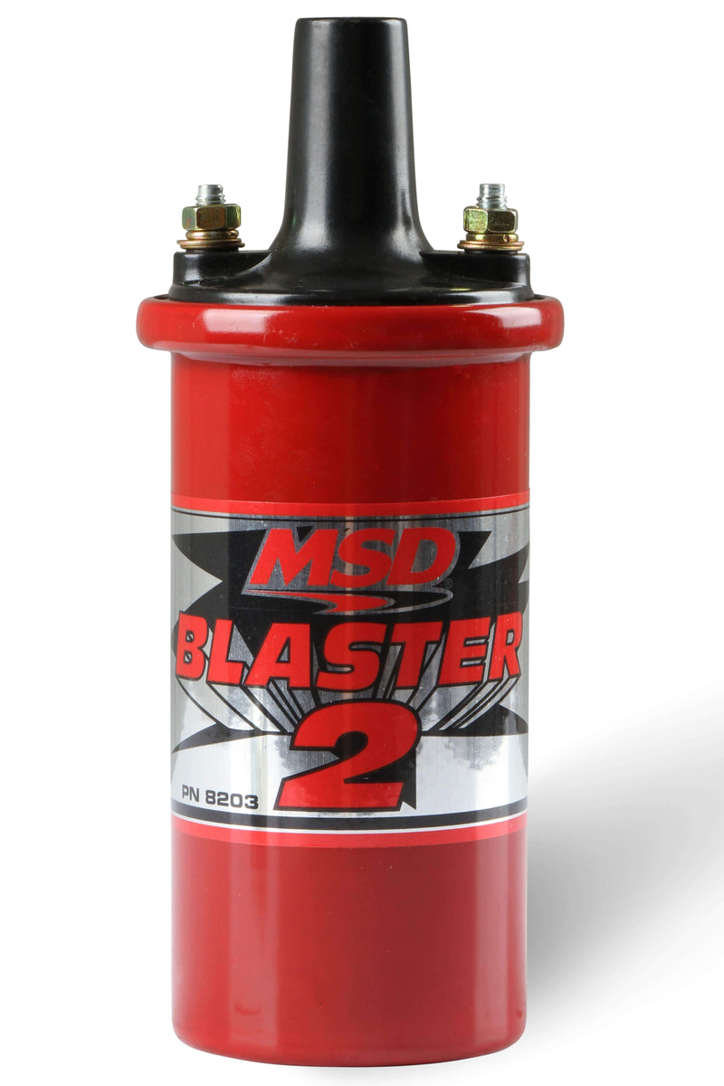MSD 8203 Ignition Coil Blaster 2 Series (w/Ballast Resistor), Red, Stock Style Ignition