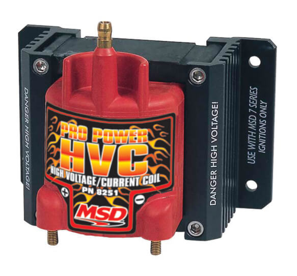 MSD 8251 Ignition Coil, Hvc Series, 7 & 8 Series Ignitions, Red