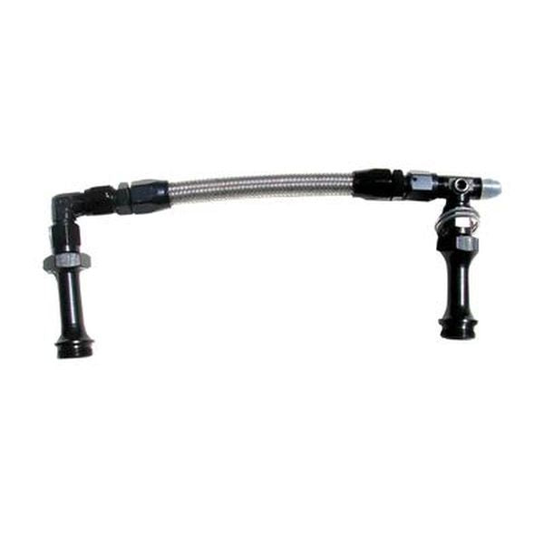 Engine Works 53139 Black/Stainless Dual Feed 06AN Fuel Line - Holley 4150
