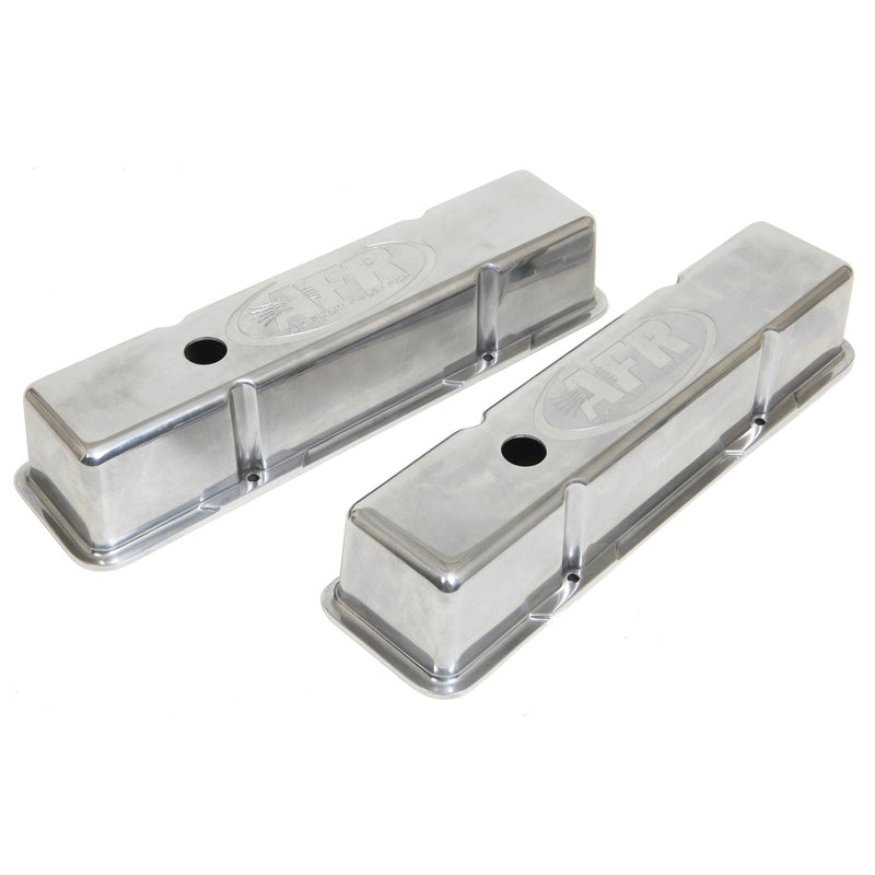 AFR 6704 Chevy Small Block Polished Aluminum Valve Covers, Tall Height
