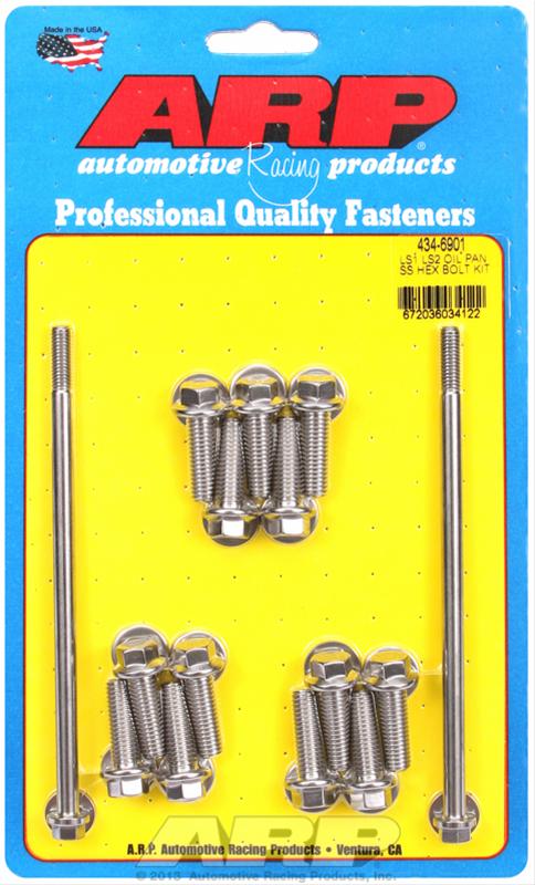 ARP 434-6901 Oil Pan Bolt Kit, Polished - SBC GM LS1