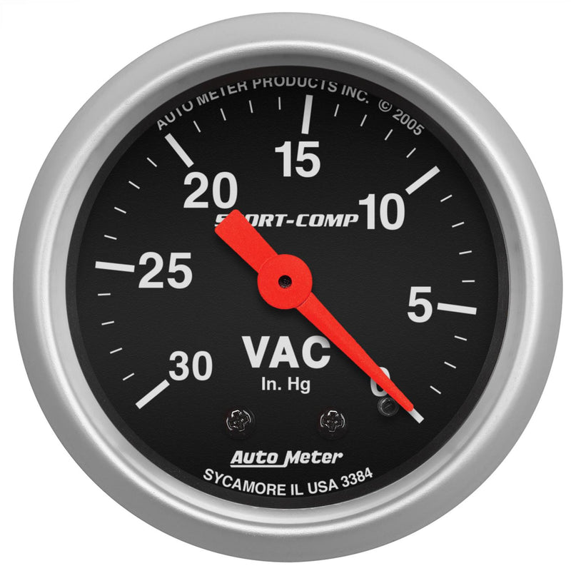 Autometer 3384 Sport-Comp Mechanical Vacuum Gauge