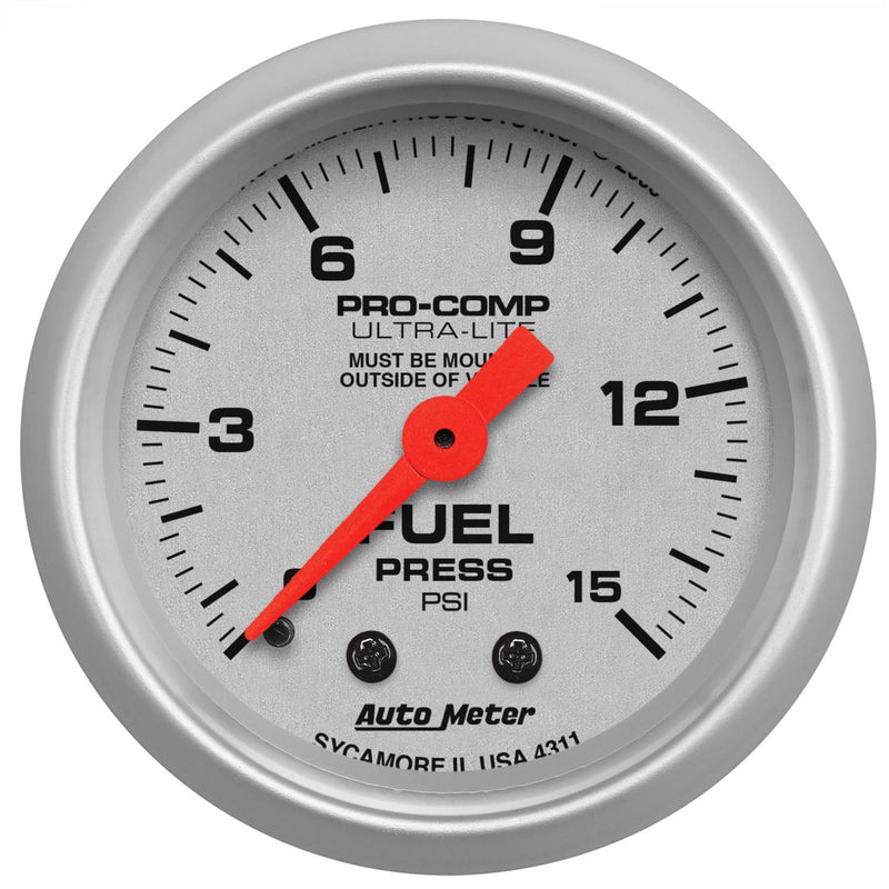 Autometer 4311 Ultra-Lite Mechanical Fuel Pressure Gauge