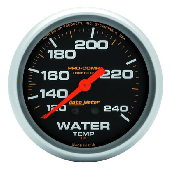 Autometer 5433 Pro-Comp Analog Mechanical Water Temperature Gauge