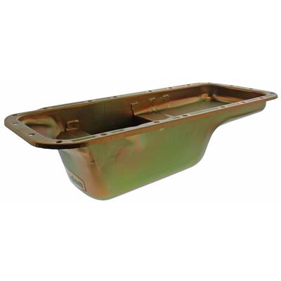 Milodon 30761 Oil Pan Steel Gold Iridite 6 qt. Mopar B/RB Engines A B and E Bodi