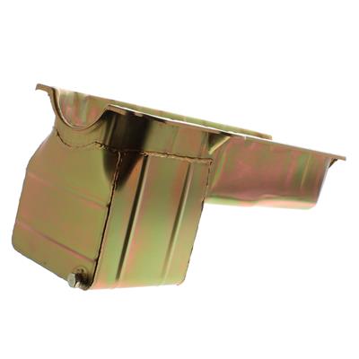 Milodon 31081 Oil Pan Steel Gold Iridite 5 qt. Chevy Small Block Right Hand