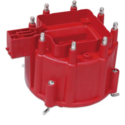 MSD 8411 Distributor Cap, Male/HEI-Style, Red, Clamp-Down, GM, V8,