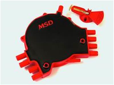 MSD 84811 Cap and Rotor Black/Red Female/Socket Brass Terminals