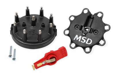 MSD 84823 Cap and Rotor Red Male/HEI Stainless Steel Terminals Clamp-Do