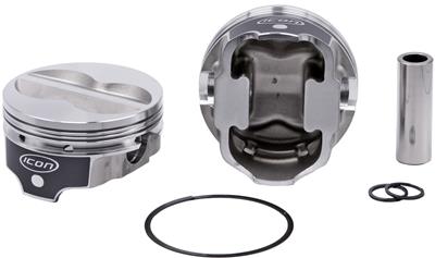 ICON IC9961KTD.030 FHR Piston - Chevy 383, 6.00 Rod, +10cc Flat Top 4V Kit with Rings