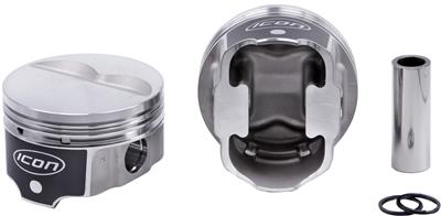 ICON IC9929KTM.030 FHR Piston - Chevy 350, Rod 5.700, Flat Top +3.7cc 2V Kit with Rings