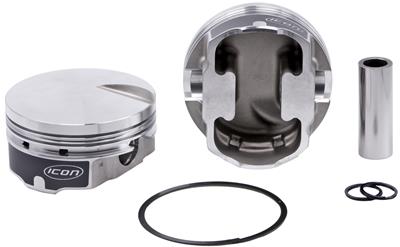 ICON IC9951KTM.030 FHR Piston - Chevy 489, Rod 6.385, Flat Top +2.4cc 1V Kit with Rings